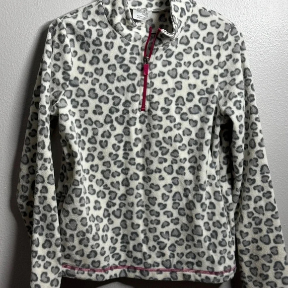 Danskin Now Girls Half Zip Fleece Cheetah Print‎ Sweater Size XL(14/16). - Picture 3 of 10